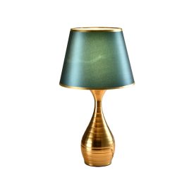 Monte asztali lámpa 1XE27 arany/zöld Elmark