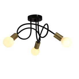 Mya mennyezeti lámpa 3XE27 fekete/arany Elmark