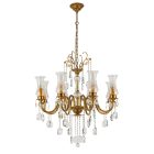 Richard csillár 8XE14 sárgaréz/kristályok Elmark