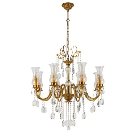 Richard csillár 8XE14 sárgaréz/kristályok Elmark