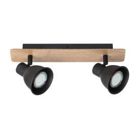 Riko spot 2xGU10 fekete/fa Elmark
