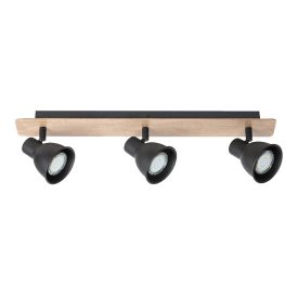 Riko spot 3xGU10 fekete/fa Elmark