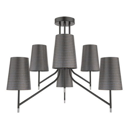 Thera csillár 6XE14 fekete/króm Elmark