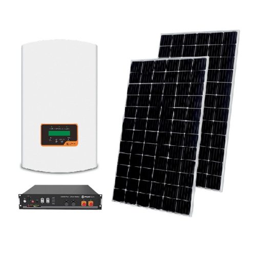  Hibrid napelemes rendszer, készlet 3P/6KW monokristályos akkumulátorral 2.4KW Elmark