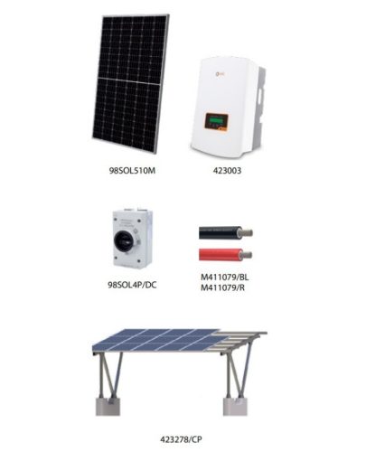 8000W ON-GRID egyfázisú napelemes rendszer szett - garázzsal