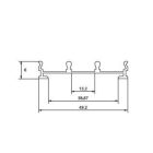 "U" alakú alumínium profil matt fedéllel Elmark