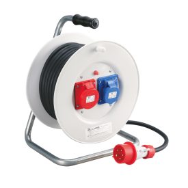   Kábeldob 2 aljzat 20 méter 2,5 mm² vezetékkel szürke IP44 Eurolamp