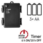 LED karácsonyi fényfüzér 2,8 m 3xAA kültéri és beltéri meleg fehér időzítő Emos