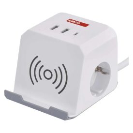   Kettes elosztó + 2+1USB 2 méter 1,5 mm² vezetékkel fehér Emos