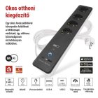 Négyes elosztó 2 méter 1,5 mm² vezetékkel fehér-fekete USB GoSmart Emos