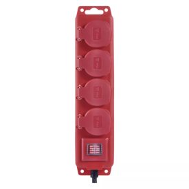 Négyes elosztó 5 méter 1,5 mm² vezetékkel piros Emos