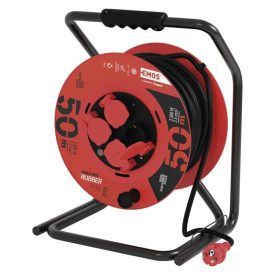   Kültéri kábeldob 4 aljzat 50 méter 2,5 mm² vezetékkel fekete Emos