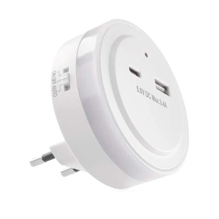 LED éjjeli fény + 2x USB Emos