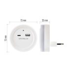 LED éjjeli fény + 2x USB Emos