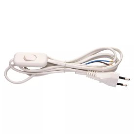 Szerelhető vezeték 2x0.75 fehér kapcsolóval 2m Emos