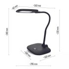 Stella LED asztali lámpa, IP20 fekete Emos