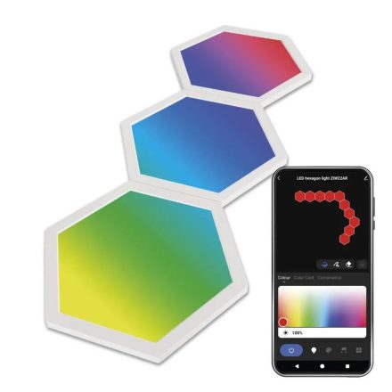 GoSmart LED-es lámpatest Hexagon 3 rész 1,8W RGBIC dimmelhető WiFi Emos