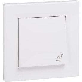   Asfora egypólusú nyomó kapcsoló csengőjellel fehér Schneider 