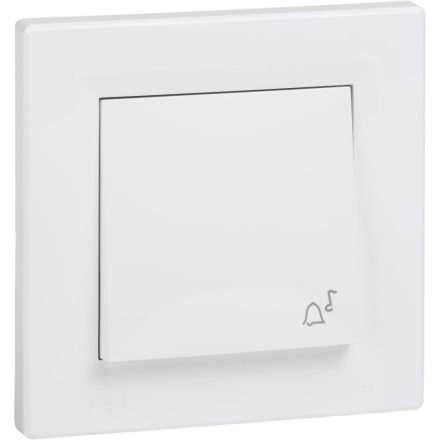 Asfora egypólusú nyomó kapcsoló csengőjellel fehér Schneider 