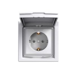   Asfora 2P+F dugalj gyermekvédelemmel csapfedeles IP44 fehér Schneider 