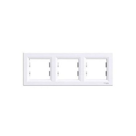 Asfora hármas keret vízszintes fehér Schneider 