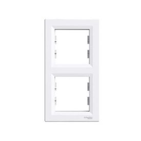 Asfora kettes keret függőleges fehér Schneider 