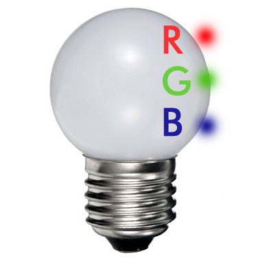0,5W RGB E27 PING BALL LED fényforrás Hunilux