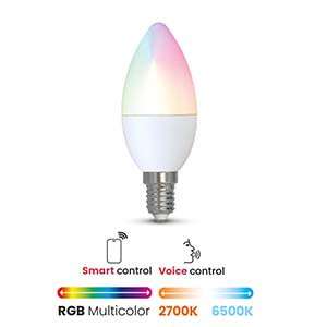 5W RGBW E14 okos LED fényforrás Hunilux