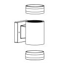 fali lámpa 2XGU5.3 IP54 IsoLED