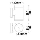 fali lámpa 2XGU5.3 IP54 IsoLED