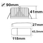 LED süllyesztett szpotlámpa Sys-90, 12W, ColorSwitch 3000K|4000K, dimmelhető (burkolat nélkül) IsoLED