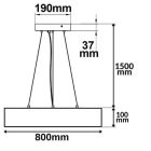 105W 3000 | 3500 | 4000K LED függesztett lámpa dimmelhető IsoLED