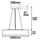 160W 3000 | 3500 | 4000K LED függesztett lámpa dimmelhető IsoLED