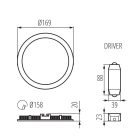 12W 4000K IP20/44 kerek LED panel Kanlux
