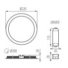 18W 3000K IP20/44 kerek LED panel Kanlux