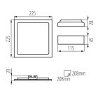 18W 4000K IP44 szögletes LED panel Kanlux
