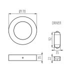 12W 4000K IP20 kerek LED panel Kanlux