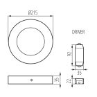 18W 4000K IP20 kerek LED panel Kanlux