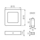 12W 4000K IP20 szögletes LED panel Kanlux