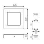 18W 4000K IP20 szögletes LED panel Kanlux