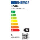 8W 3000K 100° GU10 LED fényforrás Kanlux