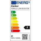 1,2W 6500K 100° GU10 LED fényforrás Kanlux