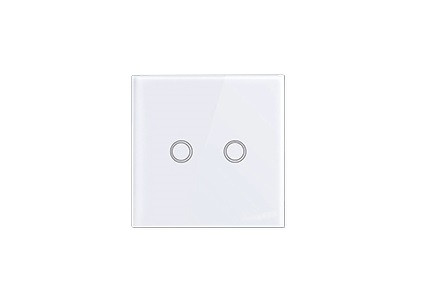 Fehér üveg 2 körös érintő villanykapcsoló LEDmaster