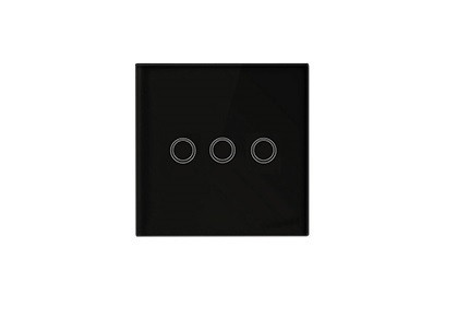 Fekete üveg 3 körös érintő villanykapcsoló LEDmaster