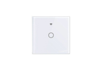 Fehér üveg 1 körös WIFI-s érintő villanykapcsoló LEDmaster