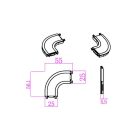 "L" csatlakozó hajlított mágneses sínlámpa rendszerhez 48V MasterLED
