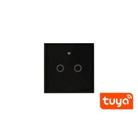   Fekete üveg WIFI-s érintő villanykapcsoló (105+N) MasterLED