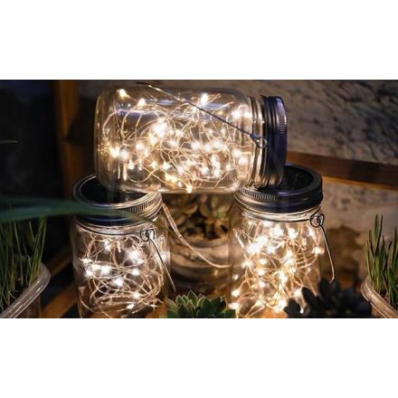 Napelemes LED füzér mini befőttesüvegben MasterLED