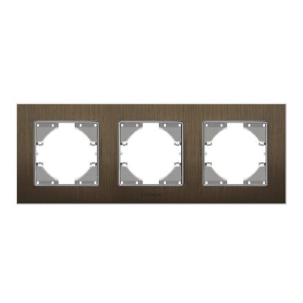 Csokoládé színű alumínium hármas vízszintes keret Videx Binera