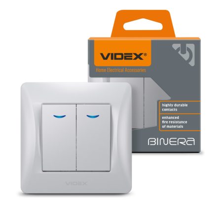 Videx Binera jelzőfényes ezüst színű süllyesztett csillárkapcsoló (105) (20/120) Ledmaster